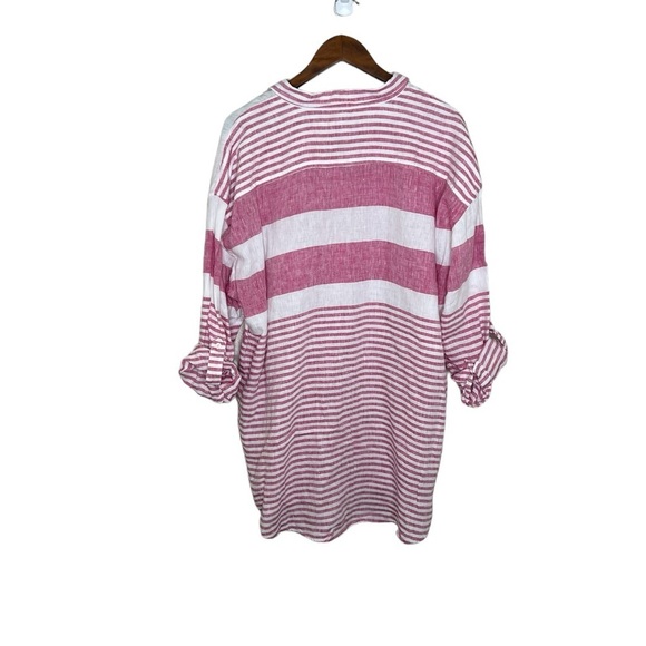 Lauren Ralph LRL Oversized Linen Buttoned Up Tunic Dress - Picture 7 of 13